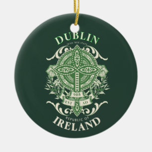 Dublin Irland Irländskt Keltiskt Kors Julgransprydnad Keramik