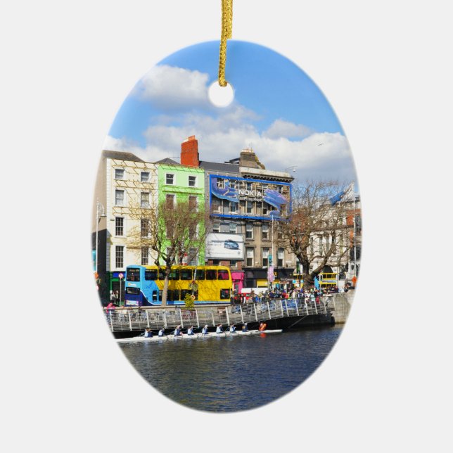 Dublin. Irland Julgransprydnad Keramik (Framsidan)