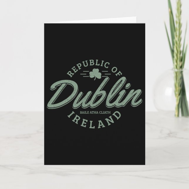 Dublin Irland Klöverblad Irländska St. Patricks Da Kort (Framsida)