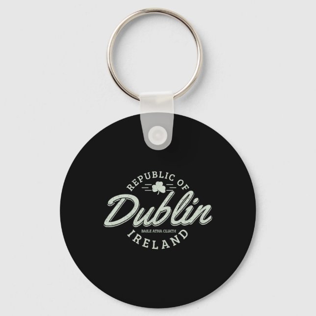 Dublin Irland Klöverblad Irländska St. Patricks Da Nyckelring (Framsida)