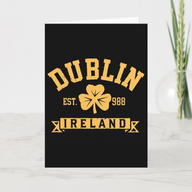 Dublin Irland Klöverblad Shamrock Est 988 St Pat Kort (Framsida)