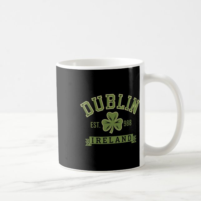 Dublin Irland Klöverblad Shamrock Keltisk Est 988 Kaffemugg (Höger)