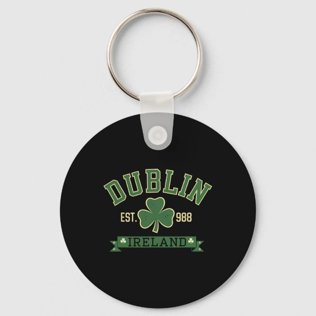 Dublin Irland Klöverblad Shamrock St Patricks Da Nyckelring (Framsida)