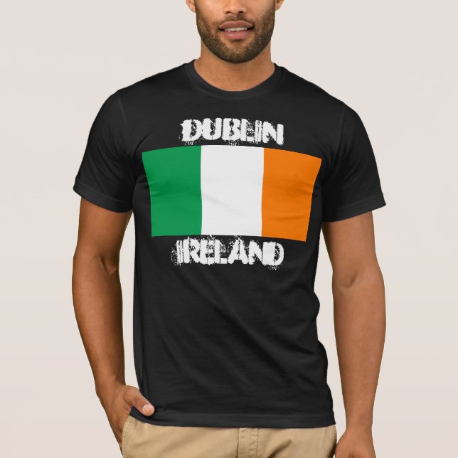 Dublin, Irland med irländska flagga Tee (Framsida)