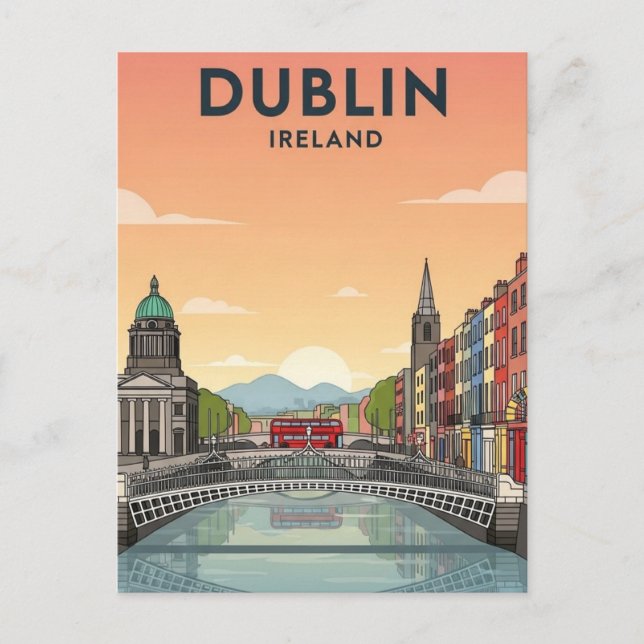 Dublin Irland Resa Vykort (Framsida)