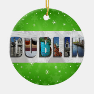 Dublin Irland reser fotoSnowflakejul Julgransprydnad Keramik