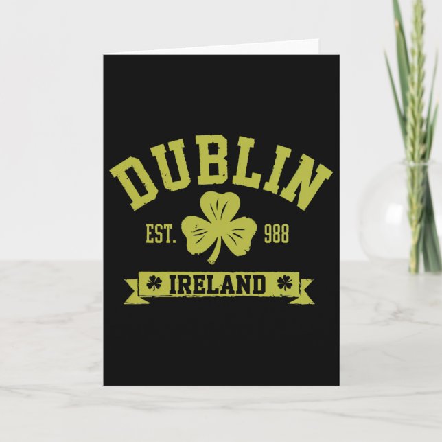 Dublin Irland Shamrock Klöver Klöver Blad Design  Kort (Framsida)