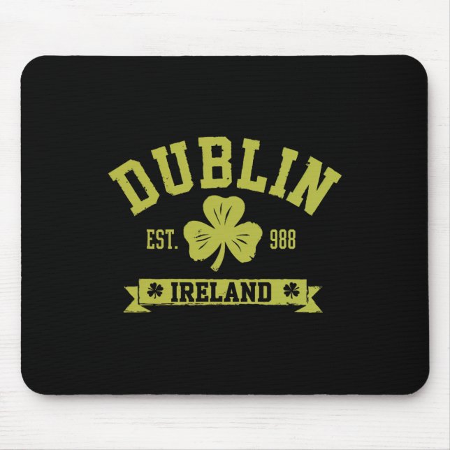 Dublin Irland Shamrock Klöver Klöver Blad Design  Musmatta (Framsidan)