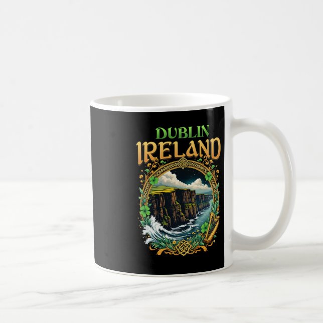 Dublin Irland Souvenir Havsklippor Dublin Semester Kaffemugg (Höger)