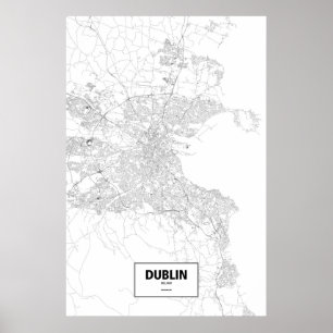 Dublin, Irland (svart på vitt) Poster