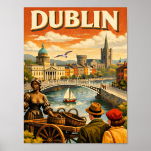 Dublin Irland Vintage Resa Poster