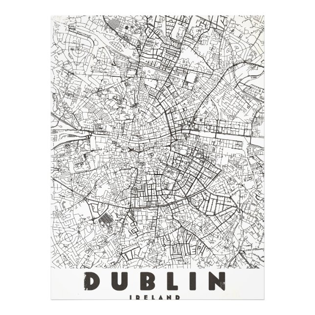 Dublin Irland Vintage Reskarta Fototryck (Framsidan)