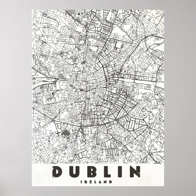 Dublin Irland Vintage Reskarta Poster (Framsidan)