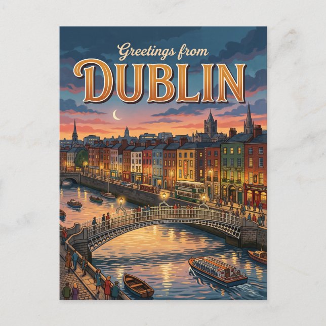 Dublin Irland Vykort (Framsida)