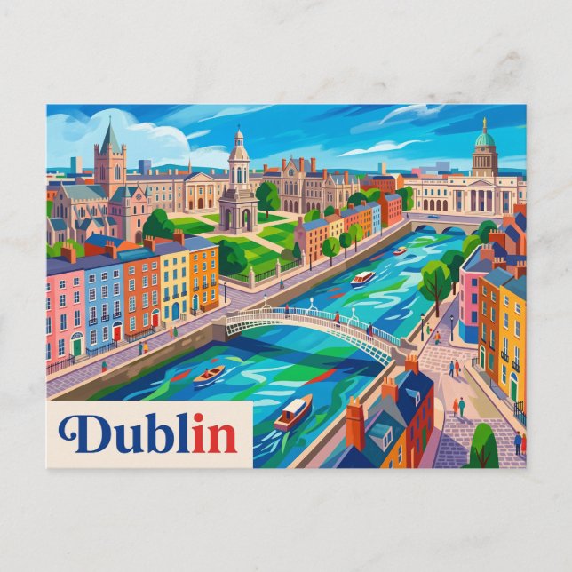 Dublin Irland Vykort (Framsida)