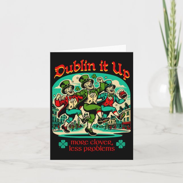 Dublin It Up - Irländska Leprechauns Dansar  Kort (Framsida)