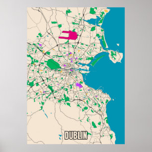 Dublin Karta Poster