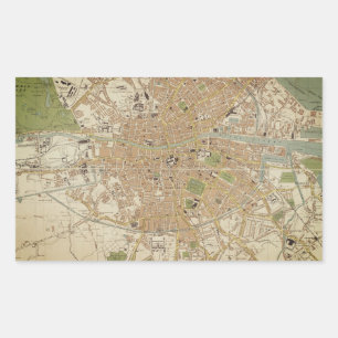 Dublin Karta Sticker Rektangulärt Klistermärke