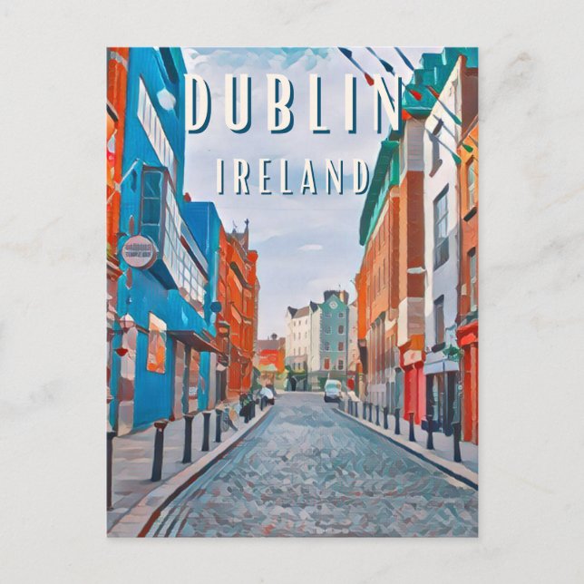 Dublin, la ville des traditions irlandaises vykort (Framsida)