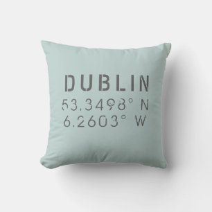Dublin Longitud Latitude Dekorativ kudde