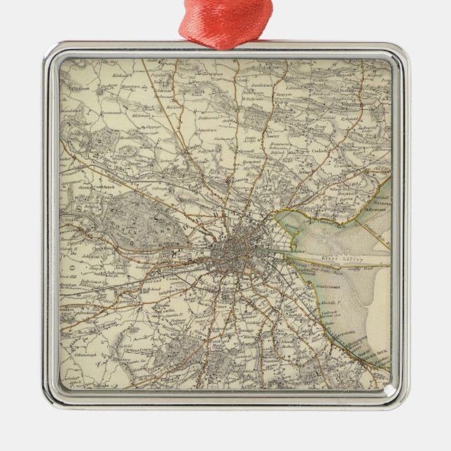 Dublin miljöer julgransprydnad metall (Framsidan)