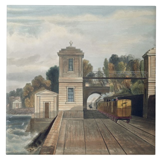 Dublin och Kingstown järnväg: Granitpaviljonger Kakelplatta (Framsidan)