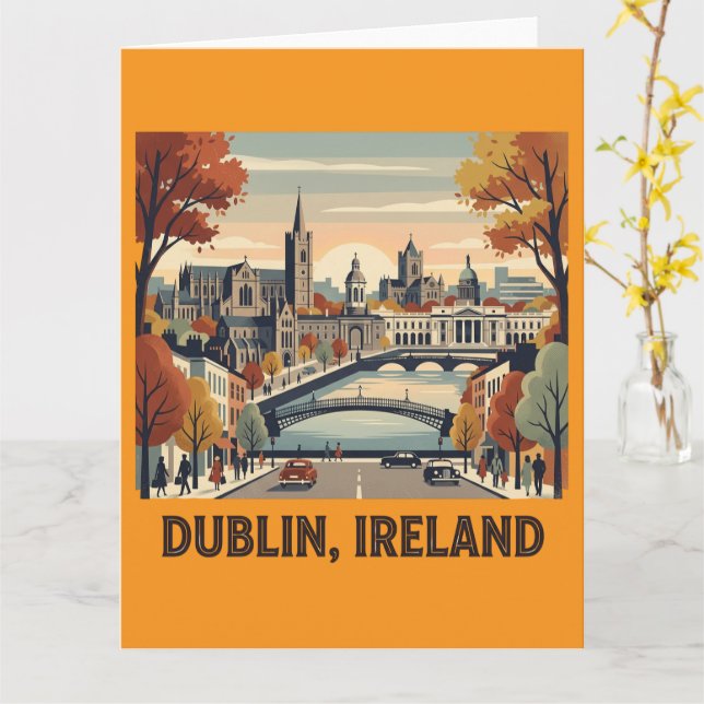Dublin på hösten kort (Gul blomma)