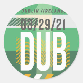 Dublin - Resa Tag Rund Klistermärke