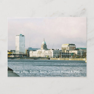Dublin River Liffey, Spire & Anpassningsbars House Vykort