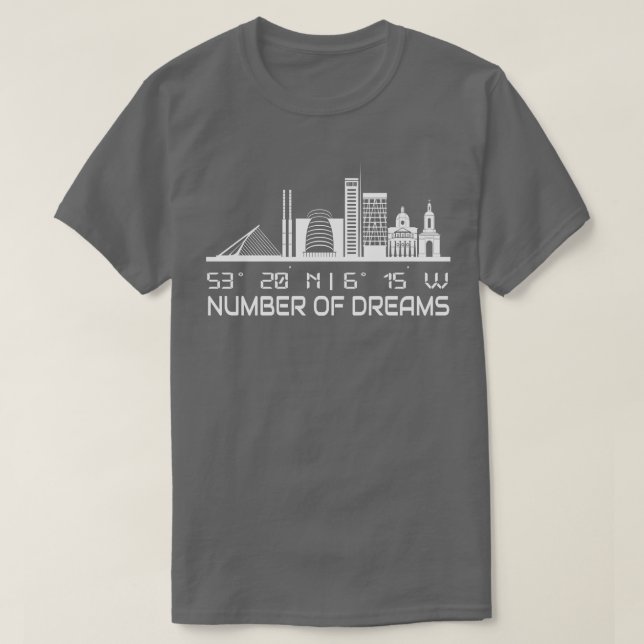 Dublin Skyline GPS Coordinates City Dream City T Shirt (Design framsida)