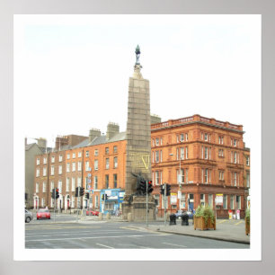 Dublin stad Irland, Parnell monument Poster