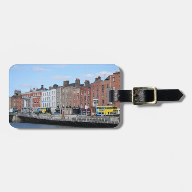 Dublin stad på Liffeyen Bagagebricka (Horisontell Framsida)