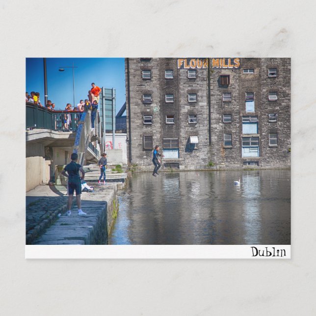 Dublin/storslagen kanal vykort (Framsida)