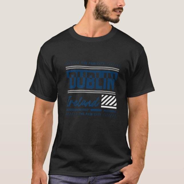 Dublin Vacation Helgdag Ireland Flagga T Shirt (Framsida)