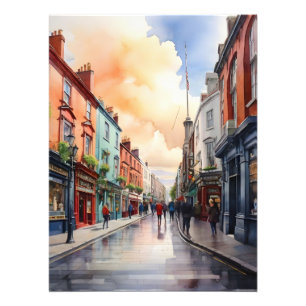 Dublins vattenfärgskonst fototryck