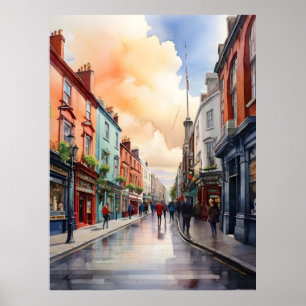 Dublins vattenfärgskonst poster