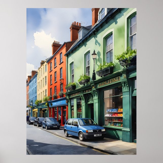Dublins vattenfärgskonst poster (Framsidan)