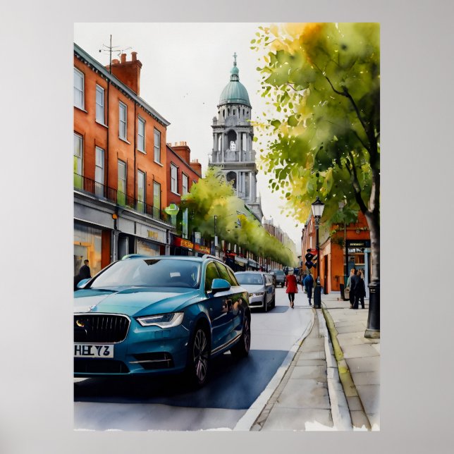 Dublins vattenfärgskonst poster (Framsidan)