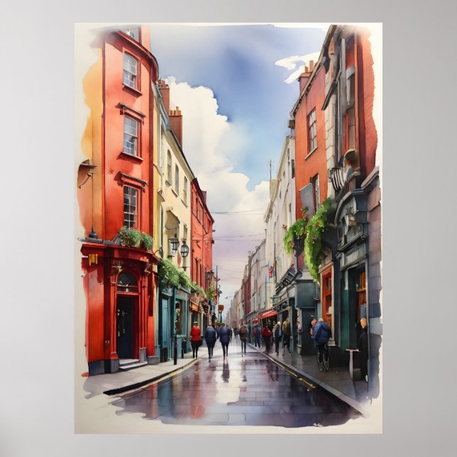 Dublins vattenfärgskonst poster (Framsidan)