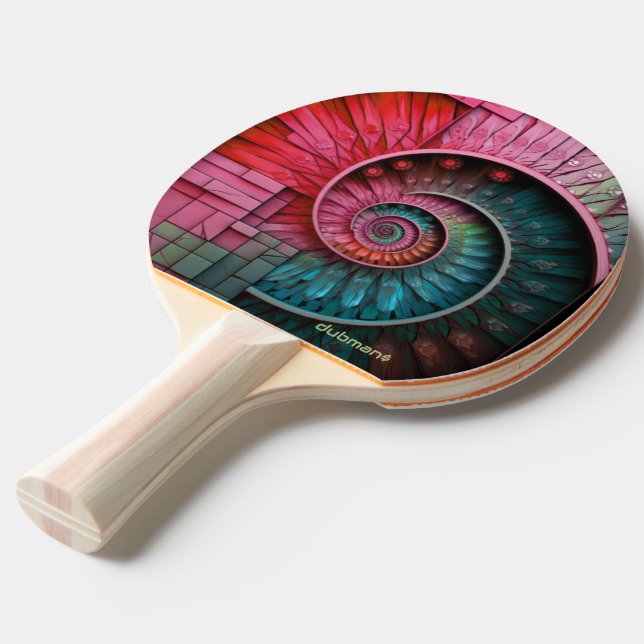 Dubman Designs: Fibonacci Mosaic Spiral Pingisracket (Frontvinkel)