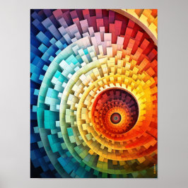 Dubman Designs: Ljus regnbåge spiral Fibonacci  Poster