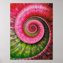 Dubman Designs: Lysande Rosa och Grön Fibonacci