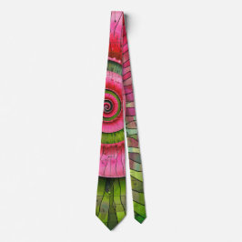 Dubman Designs: Lysande Rosa och Grön Fibonacci Slips