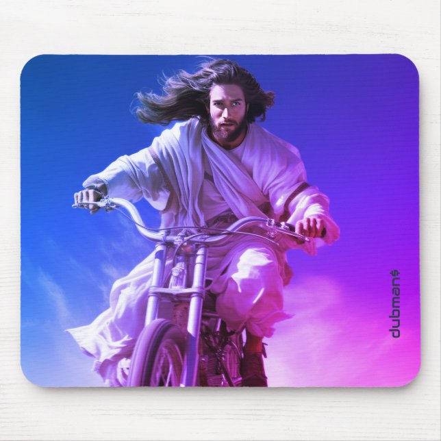 Dubman Does Design: Jesus på hjul, från himlen ski Musmatta (Framsidan)