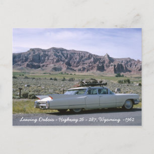 Dubois Wyoming Antique White Cadillac-vykort Vykort