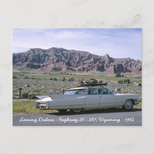 Dubois Wyoming Antique White Cadillac-vykort Vykort (Framsida)