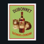 Dubonnet vin Ūque au Quinquina Vykort<br><div class="desc">Etiketter för vintage och reklam från värld runt. Underbar presentidé för samlare! Kolla in våra andra produkter med den här designen. Tote bags,  garantier och mugg finns i många stilar och färg</div>