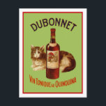 Dubonnet vin Ūque au Quinquina Vykort<br><div class="desc">Etiketter för vintage och reklam från värld runt. Underbar presentidé för samlare! Kolla in våra andra produkter med den här designen. Tote bags,  garantier och mugg finns i många stilar och färg</div>