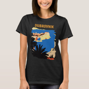 Dubrovnik Fästning Gamla Stan Blå Resa T Shirt