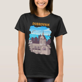 Dubrovnik Gamla Stans Katedral Lila Resa T Shirt